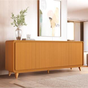 Buffet Sala Jantar 218cm 4 Portas Cantos Arredondado Liv 2.2 EDN Cedro