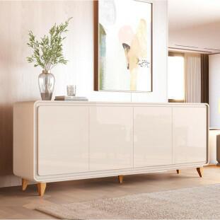 Buffet Sala Jantar 218cm 4 Portas Cantos Arredondado Liv 2.2 EDN Off White