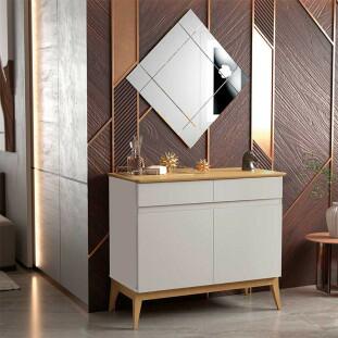 Buffet 95cm Sala Jantar Pequeno 2 Portas Magnum EDN Fendi/Freijo