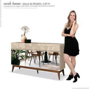 Buffet Sala Jantar Espelhado 3 Portas Malbec EDN Off White