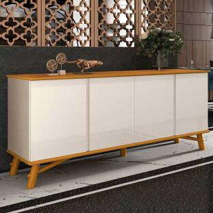 Buffet Sala Jantar 190cm 4 Portas Norman EDN Off White/Cedro