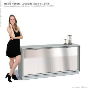 Buffet 4 Portas Com Espelho Sala de Jantar 1.60 Ópera Imcal Branco