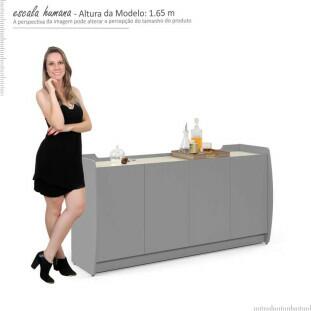 Buffet Sala Jantar Sublime 1.6 Gelius Cinza/Off White