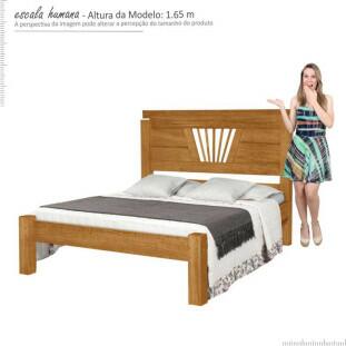 Cama de Casal Madeira Maciça Para Colchão 128/138 Gabriela Atraente Honey