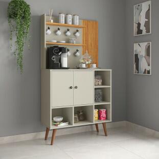Cantinho do Café Balcão 80cm Aurora Patrimar Off White/Cinamomo