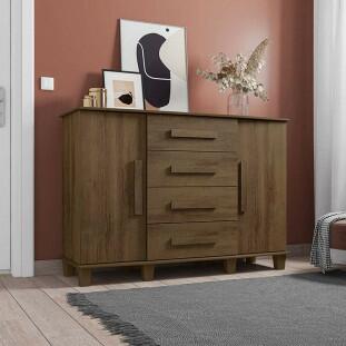 Cômoda Com Sapateira Grande 4 Gavetas 136cm Barcelona RV Móveis Freijo