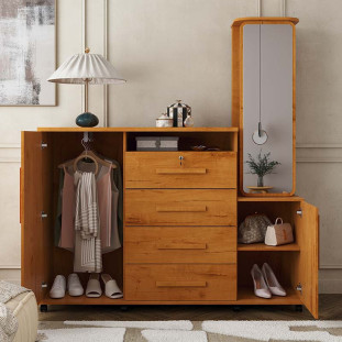 Cômoda Grande Com Espelho Giratório 163cm Copacabana Lukaliam Cinamomo