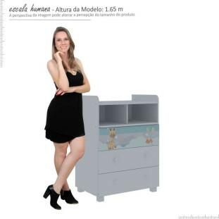Cômoda Infantil Pequena Mundo Encantado Pés Baby Gelius Branco