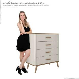Cômoda 4 Gavetas Maitê Fabrimoveis Off White/Freijo