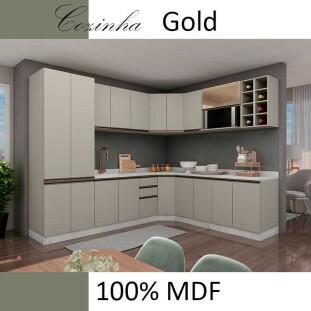 Módulo Armário Aéreo 68x30 1 Porta 100% MDF  Cozinha Modulada Gold Robel Fendi/Fendi
