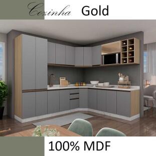 Módulo Armário Aéreo Nicho Micro-Ondas 68x60 100% MDF Cozinha Modulada Gold Robel Hanover/Cinza