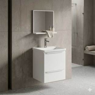 Conjunto para Banheiro em Aço 41x54x41cm Lima 40 com Espelho Cozimax Branco