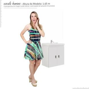 Gabinete Para Banheiro Madeira Ficus 50 Cozimax Branco
