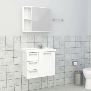 Espelho Para Banheiro Aço Ameixa 60 Cozimax Branco