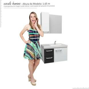 Conjunto Para Banheiro Aço Romã 60 Cozimax Branco/Preto