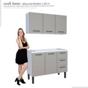 Cozinha Gabinete e Aéreo 120 Juno 3G Cozimax Cinza Argila
