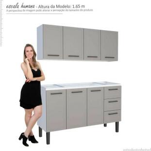 Cozinha Gabinete e Aéreo 150 Juno 3G Cozimax Cinza Argila