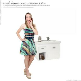 Gabinete Para Banheiro Madeira Camélia 60 Cozimax Branco