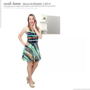 Espelho Para Banheiro Madeira Camélia 60 Cozimax Branco