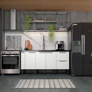 Balcão Buffet Cozinha Sala de Jantar com Tampo 200cm Cisne Cozimax Branco