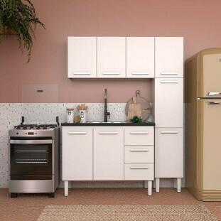 Armário Aéreo de Aço 3 Portas 115x55x34cm Cozinha Vênus 120 Cozimax Branco