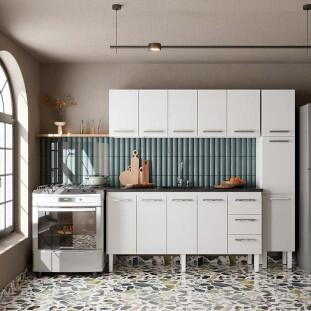 Armário Aéreo de Aço 5 Portas 174x55x34cm Cozinha Vênus 180 Cozimax Branco