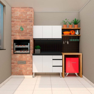 Armário Aéreo Aço 3 Portas 115x55x32cm Cozinha Gaia 120 Cozimax Branco