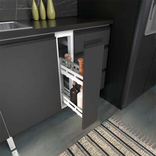 Balcão Para Cozinha de Aço 2 Portas 3 Gavetas e Porta Tempero Gaia 150cm Com Tampo Cozimax Preto