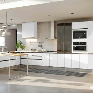 Módulo Armário Aéreo Nicho Micro-Ondas 68x60x43cm 100% MDF Cozinha Modulada Gold J Robel Branco/Branco Matte