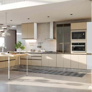 Módulo Armário Aéreo 68x60x56cm 2 Portas 100% MDF Cozinha Modulada Gold J Robel Branco/Fendi Matte