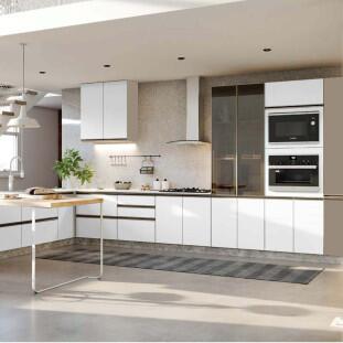 Módulo Balcão 20cm 1 Porta 100% MDF Cozinha Modulada Gold J Robel Fendi/Branco Matte