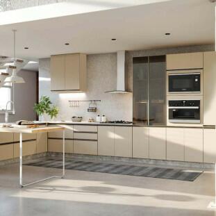 Módulo Armário Aéreo 88x70x34cm 2 Portas 100% MDF Cozinha Modulada Gold J Robel Fendi/Fendi Matte