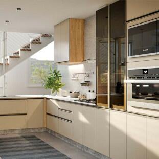 Módulo Balcão De Canto Reto 100cm 100% MDF Cozinha Modulada Gold J Robel Hanover/Fendi Matte Módulo Balcão De Canto Reto 100cm 100% MDF Cozinha Modulada Gold J Robel Hanover/Fendi Matte