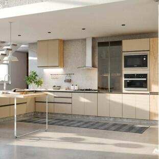 Módulo Armário Aéreo 68x120x34cm 3 Portas 100% MDF Cozinha Modulada Gold J Robel Hanover/Fendi Matte Módulo Armário Aéreo 68x120x34cm 3 Portas 100% MDF Cozinha Modulada Gold J Robel Hanover/Fendi Matte