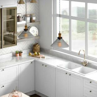 Módulo Balcao 30cm 1 Porta 100% MDF Cozinha Modulada Provence Robel Branco/Branco Matte