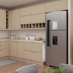 Módulo Armário Aéreo 120cm 1 Porta Basculante 100% MDF Cozinha Provence Robel Branco/Fendi Matte