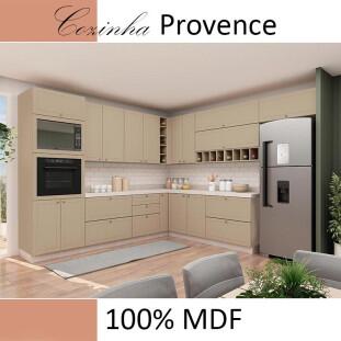 Módulo Armário Aéreo Canto L 68x76x34cm 100% MDF Cozinha Provence Robel Fendi/Fendi Matte