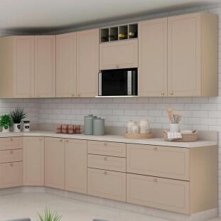 Módulo Armário Aéreo Nicho Micro-Ondas 68x70x43cm 100% MDF Cozinha Provence Robel Fendi/Fendi Matte