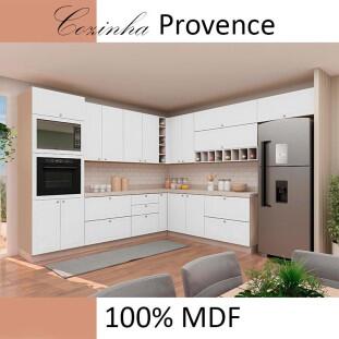 Módulo Armário Aéreo 68x40x56cm 1 Porta 100% MDF Cozinha Modulada Provence Robel Fendi/Branco Matte
