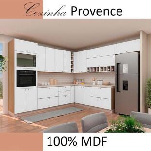 Módulo Armário Aéreo 68x70x56cm 2 Portas 100% MDF Cozinha Provence Robel Hanover/Branco Matte