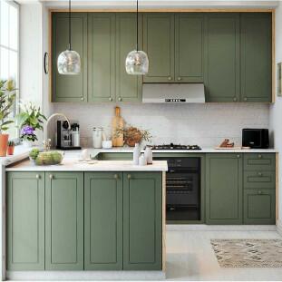 Módulo Balcao 80cm 1 Gaveta 1 Porta Basculante 100% MDF Cozinha Provence Robel Branco/Salvia Matte