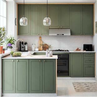 Módulo Balcao de Canto L 94x96cm 100% MDF Cozinha Provence Robel Branco/Salvia Matte