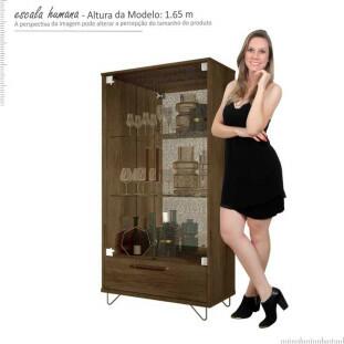 Cristaleira 2 Portas e 1 Gaveta Canela 4045 JB Bechara