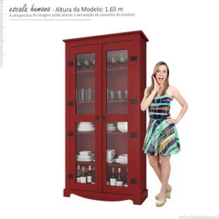Cristaleira Retrô New York RV Móveis Vermelho