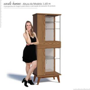 Cristaleira Moderna Nuance AD com LED Imcal Freijó