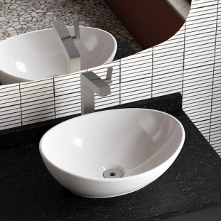 Cuba Para Banheiro Louça Oval 41x32x14cm Bali Cozimax Branco