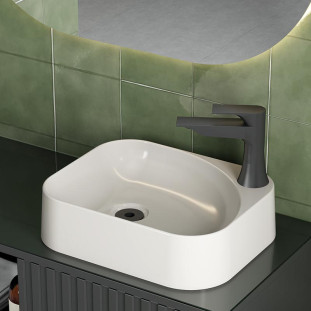 Cuba Para Banheiro 37x30x9cm Mármore Sintético Libra Cozimax Baunilha