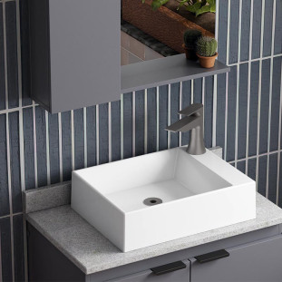 Cuba Para Banheiro 40x29x10cm Mármore Sintético Prisma Base Cozimax Branco