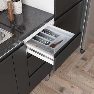 Balcão Para Cozinha de Aço 2 Portas 3 Gavetas e Porta Tempero Gaia 120cm Com Tampo Cozimax Preto
