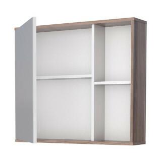 Espelho Para Banheiro Madeira Com Porta Caeté 60 Cozimax Branco/Tamarindo